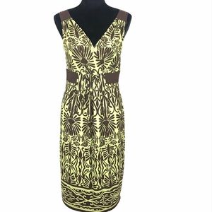 B.Calm Sleeveless Brown and Green Dress Size 10